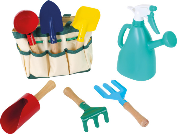 Garten-Tasche mit Gartengeräten und Gießkanne Set 7-tlg.